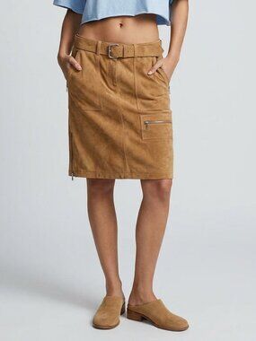 Danier Tan Suede Cargo Skirt Size 4